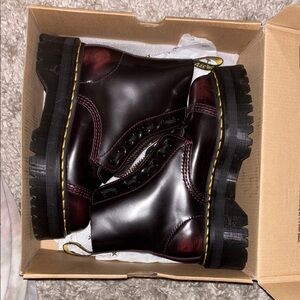 Dr. Martens Dark Red Leather Boots